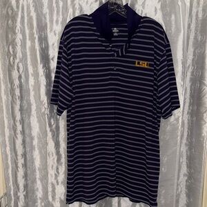 Knights Apparel LSU Tigers Purple and White Striped Men's Polo Size XL 🔥 BL1